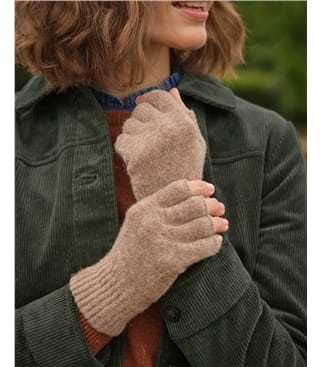 Womens Lambswool Fingerless Gloves