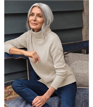 Pull à col roulé - Femme - Laine d’agneau certifiée 100% RWS