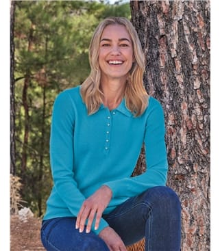 Cashmere and Merino Knitted Polo Shirt