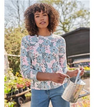 Printed Floral Crew Neck Jumper
