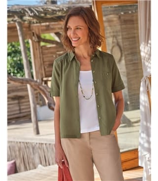 Boxy Tencel Utility Shirt
