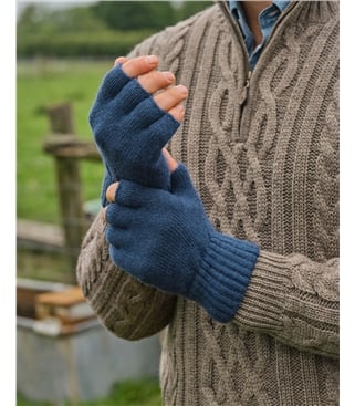 Mens Essential Lambswool Fingerless Glove