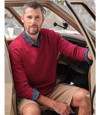 Organic Cotton Cashmere V Neck Jumper
