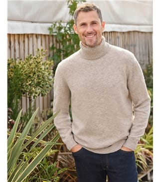 Pull à col roulé - Homme - Laine d’agneau certifiée 100% RWS