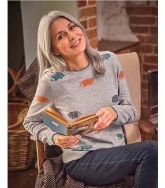 Pull motif hérisson - Femme - Laine d'agneau