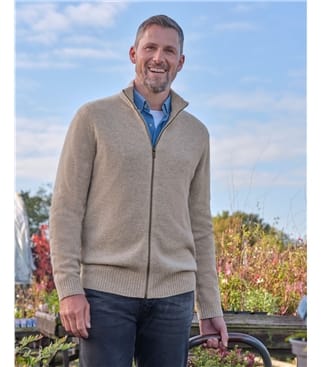 Cardigan Lincoln à fermeture éclair - Homme - Laine d’agneau certifiée 100% RWS