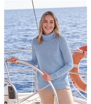 Rollkragenpullover aus Lammwolle für Damen