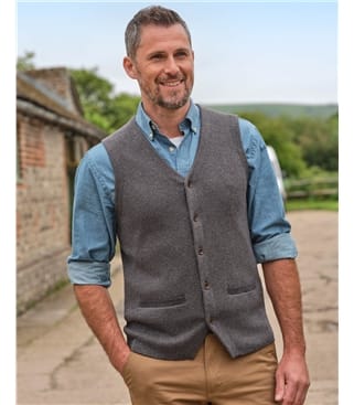 Gilet classique - Homme - Cachemire & Coton Bio