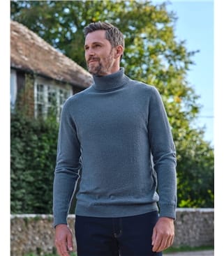Rollkragenpullover aus Merinowolle und Kaschmir für Herren