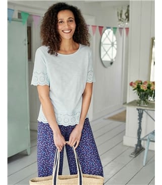 Embroidered Sleeve Top