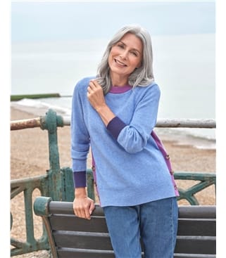 Colour Block Side Button Jumper