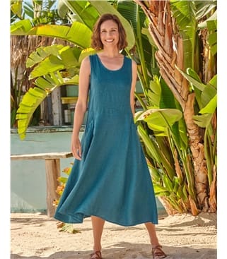 Womens Pocket Pinafore Dress