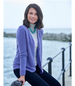 Lavendula | Cashmere Merino Classic V Neck Cardigan