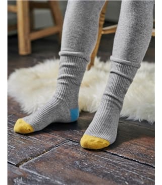 Socken mit Farbblöcken aus Kaschmir und Merinowolle