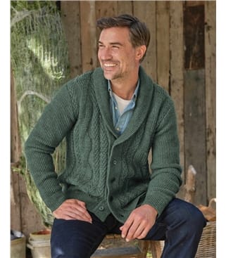 Logan Cable Shawl Collar Cardigan