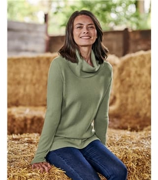 Bayswater | Cashmere And Merino Long Sleeve Cowl Neck Jumper