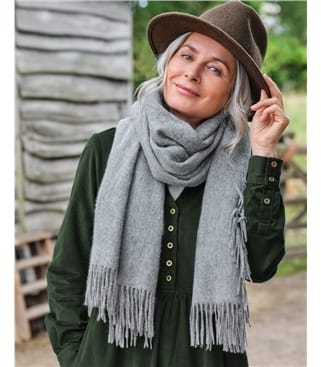 Wide Pure Wool Scarf