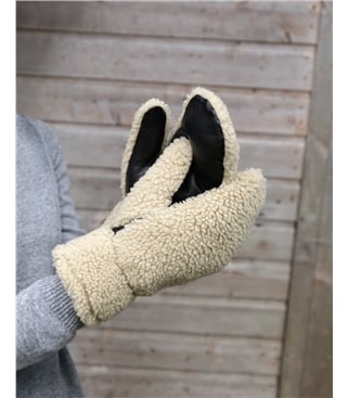 Shearling And Leather Mitten