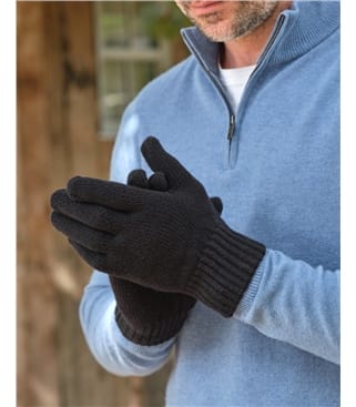 Mens Essential Pure Lambswool Gloves