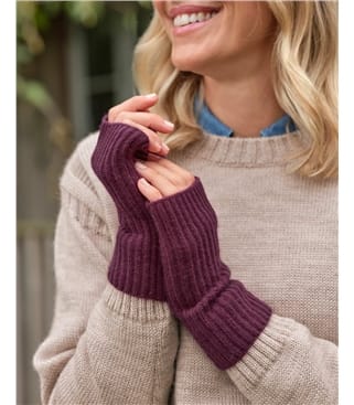 Ribbed Cashmere Wrist Warmers