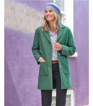 Wool Blend Collared Coat