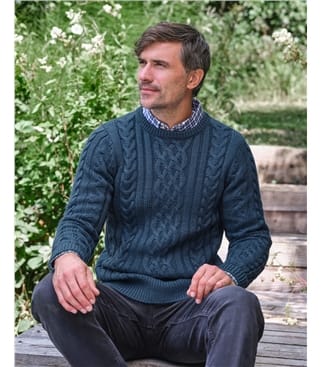 Pure Wool Aran Knitted Jumper