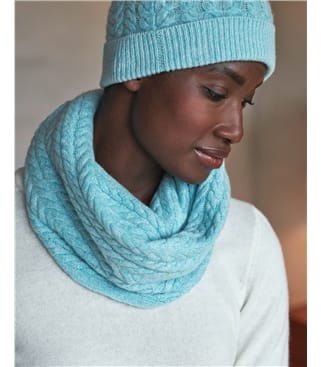 Duck Egg Twist | Cashmere Cable Snood | WoolOvers US