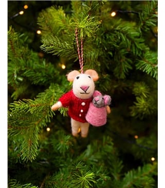 Margot Mummy and Baby Mouse Christmas Decoration