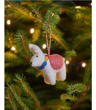 Arnie the Festive Alpaca Felted Christmas Decoration