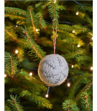 Snowflake Embroidered Christmas Bauble