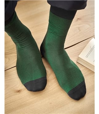 Mens Stripe Pima Cotton Socks