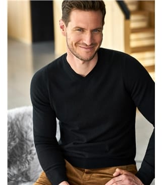 Mens Cashmere V Sweater