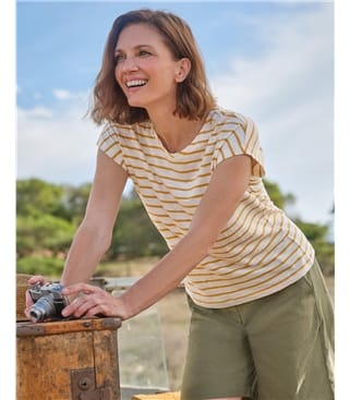 Short Sleeve Boat Neck Top