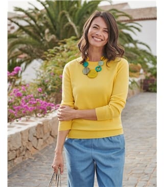 Cashmere and Merino Crew Neck Knitted Jumper