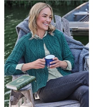 Cable Button Through Cardigan