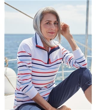 Sweat-shirt à col zippé - Femme - Pur Coton Bio