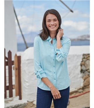 Jersey-Bluse aus Baumwolle für Damen