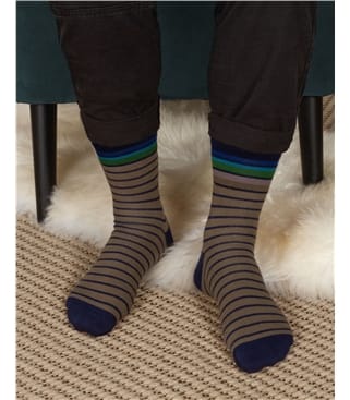 Chaussettes rayées - Homme - Bambou mélangé