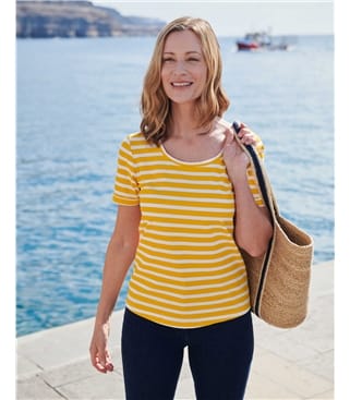 Shirt mit tiefem Ausschnitt aus Bio-Baumwolle