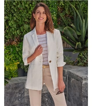 Longline Linen Blazer