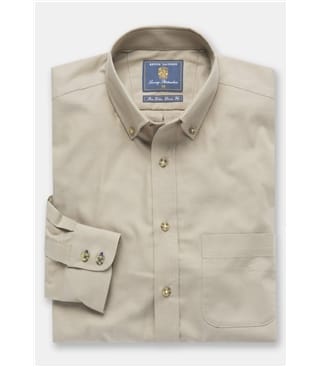 Plain Twill Peached Cotton Button Down Collar Shirt