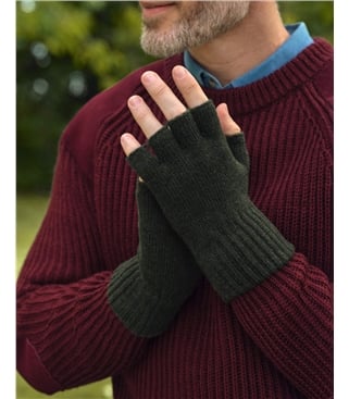 Mens Essential Lambswool Fingerless Glove