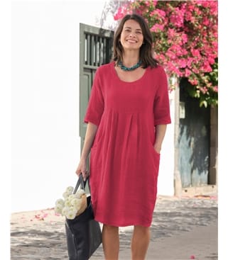 Deep Water | Womens Linen Pocket Tunic Dress | WoolOvers AU