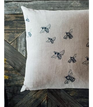 Bee Linen Cushion Cover