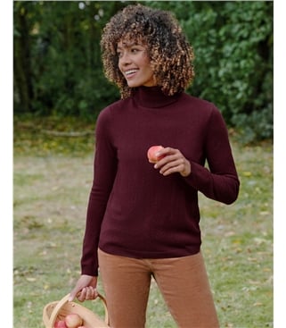 Rollkragenpullover aus Kaschmir und Merinowolle