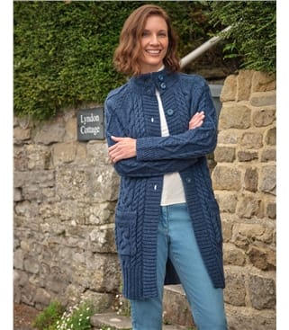 Pure Wool Aran Coatigan