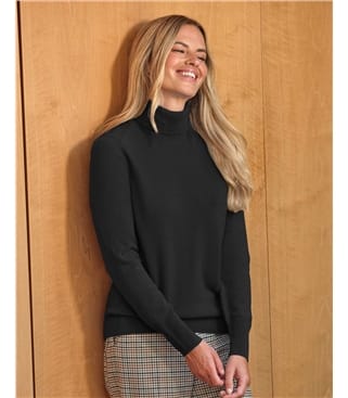Womens Cashmere Polo Neck Sweater