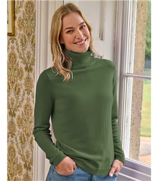 Pull à col roulé ajusté - Femme - Cachemire & mérinos