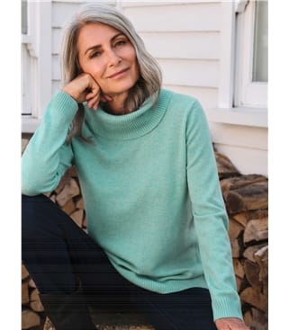 Cashmere And Merino Long Sleeve Cowl Neck Jumper
