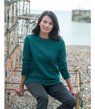 Winter Teal | 100% Pure Wool Guernsey Jumper | WoolOvers AU